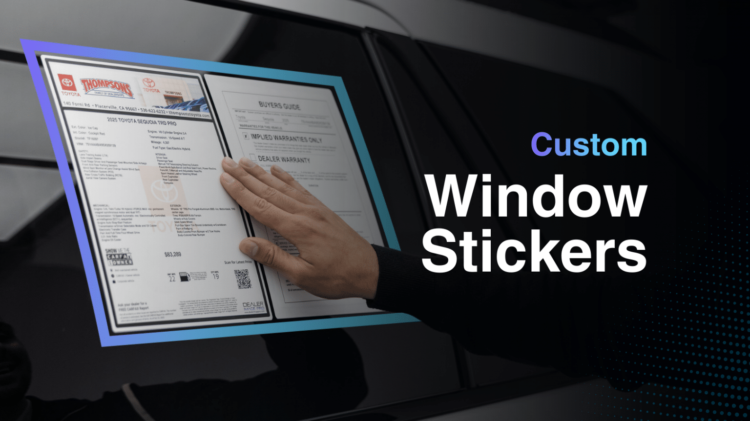 Custom Window Stickers for Car Dealerships | Dealer Image Pro